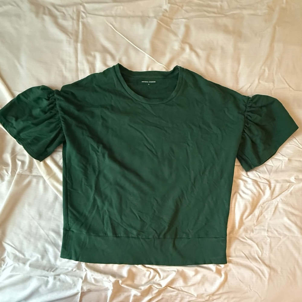 Universal Standard Zilla Puff Sleeve Sweatshirt - Kelly Green M 18-20